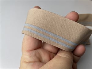 Blød elastik - nude med striber, 36 mm